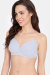Zivame Beautiful Basics Padded Non Wired 3/4Th Coverage Backless Bra - Grey Melange — thumbnail 4